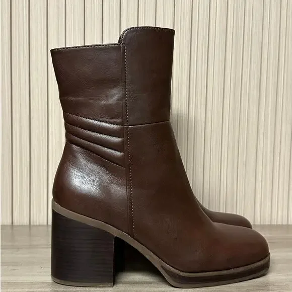 Korks by Kork-Ease Moergan Brown Block Heel Boots Women’s Size 9.5M - Picture 1 of 12